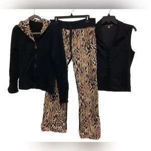 Nilla Shields Woman's Black / Zebra Hoodie Track Suit M